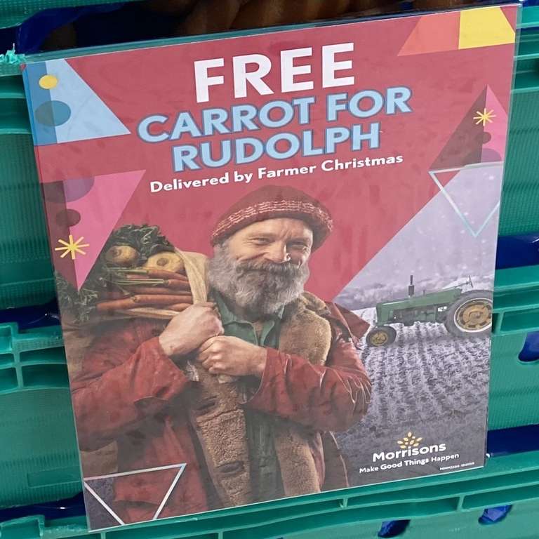 Free carrot for Rudolph at Morrisons instore