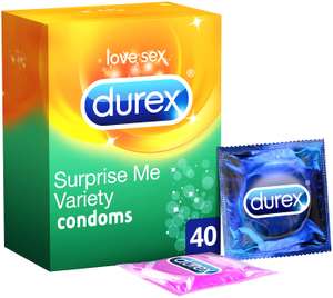 Durex Bulk Surprise Me Variety Assorted Multipack Condoms, Pack of 40 - £13.99 + £4.49 non prime @ Amazon