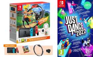 Nintendo Switch with Ring Fit Adventure and Just Dance 2022 - £338.99 @ Amazon