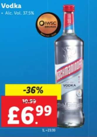 Rachmaninoff Vodka 70cl £6.99 @ Lidl N-Ireland