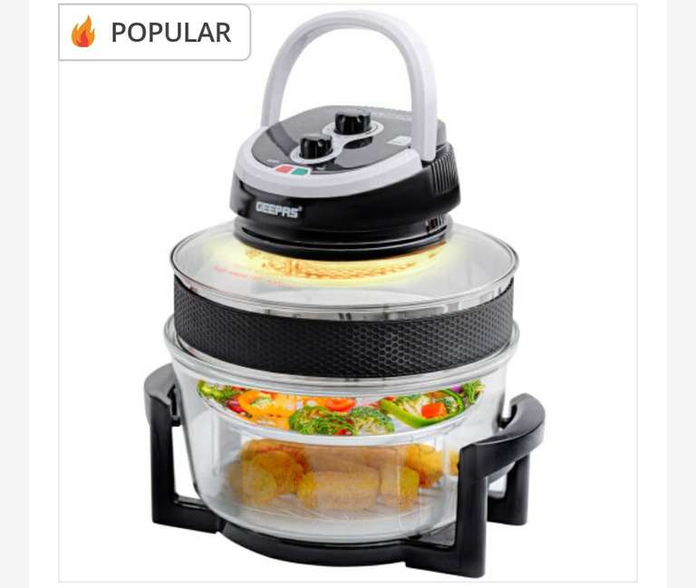 Geepas 1400W Turbo Halogen Oven, 17L - Convection Oven-Air Fryer £34.99 @ Western International Group / OnBuy