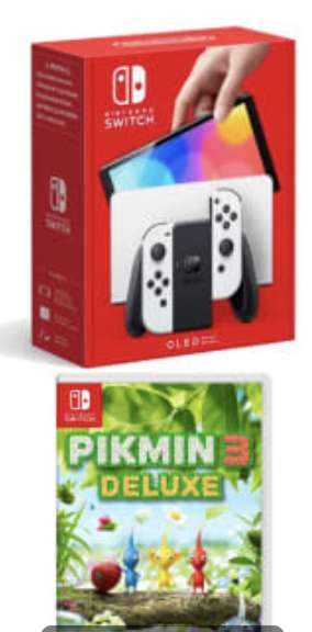 Nintendo Switch - White (OLED Model) Pikmin 3 Deluxe - £319.99 (+£4.99 Delivery) @Game