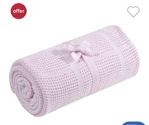 Mothercare Crib Or Moses Basket Cellular Cotton Blanket - Pink £2 + £1.50 click & collect at Boots