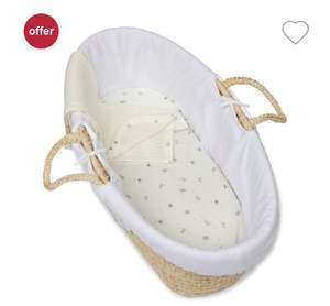 Mothercare Little And Loved Moses Basket Starter Set comes with 2 blankets and 2 fitted sheets £10 + £1.50 click collect Boots