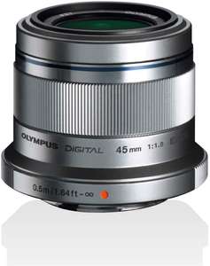 Olympus M.Zuiko Digital 45mm F1.8 Lens, Silver - £145.10 with voucher @ Amazon