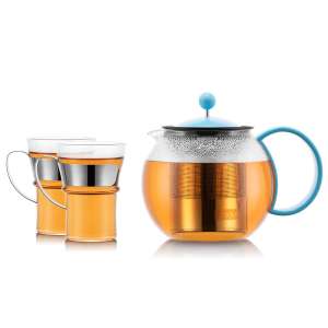 Bodum Assam 1 litre tea press with stainless steel filter and two 350ml glass mugs for £29.85 delivered using code @ Bodum