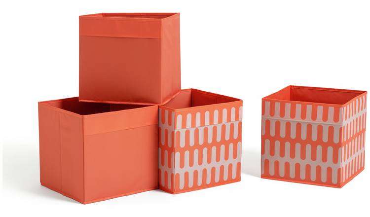 Habitat Studio Set of 4 Square Boxes - Orange - £7 / Habitat Set of 4 Square Plus Boxes £9 - (Free Click and Collect) @ Argos