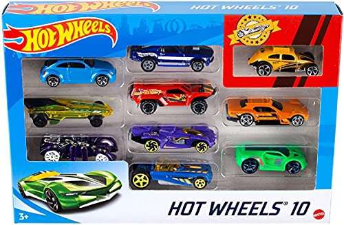 Hot Wheels 10-Car Pack of 1:64 Scale Vehicles - £5 (+£4.49 Non Prime) @ Amazon