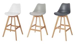 GoodHome Pitaya Bar stool (White, Light Grey, Dark Grey) - £25 with code for new B&Q Club Members / free click & collect @ B&Q