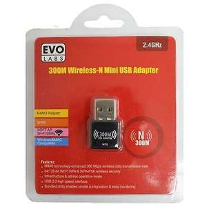 Evo Labs NPEVO-N300USBAD 300Mbps USB 2.0 WiFi Adapter £4.74 ebay / cclcomputers
