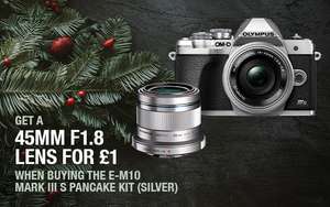 Olympus E‑M10 Mark III S Pancake Kit £549 + M.Zuiko Digital 45mm F1.8 lens for just £1 at Olympus Shop
