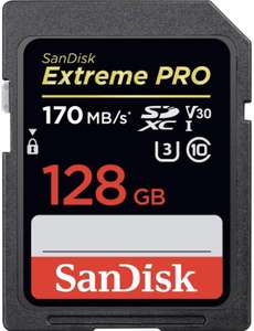 SanDisk Extreme PRO 128GB SD SDXC Memory Card up to 170MB/s Class 10 U3 UHS-1, V30 - £23.99 + £4.99 non prime @ Amazon