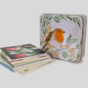 Festive Robin 30 Christmas Card & Tin Bundle £10 + £3.50 postage @ Whistlefish Free Postage If you Spend £25 or more