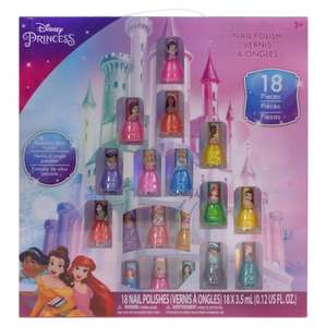 Disney Princess 18 Pack Nail Polish Set Cosmetic set £6.25, Shine lip balm £2.25, frozen nail polish £4 set @ Tesco