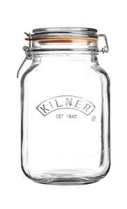 Kilner 25.513 Square Clip Top Jar 2ltr | Preservation Jar, Storage Jar, Jam Jar with Cliptop Lid £4 (+£4.49 nonPrime) at Amazon