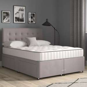 Sleep and Snooze Grey 4 Drawer Divan Base - Double £189 / King £210 / Super King £224 [4 free pillows on £200+ Spend] @ Sleep and Snooze