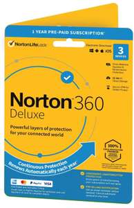 Norton 360 Deluxe 1-Year (3 Devices) (by post) £9.99 (+£2.99 nonprime) @ Amazon
