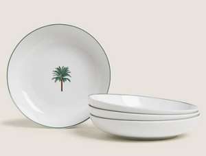 Set of 4 Palm Pasta Bowls - £7.50 with free click and collect from Marks and Spencer