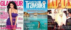 One Year's Subscription to Magazines such as Vogue, Glamour, GQ, Vanity Fair, Wired, House & Garden, Tatler, Easy Living and others for £19.99 with Condé Nast Publications (Up to £55.20 Value)