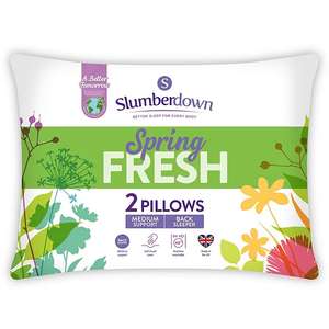 Slumberdown Spring Fresh Pillows (Pack of 2) - Free Click & Collect