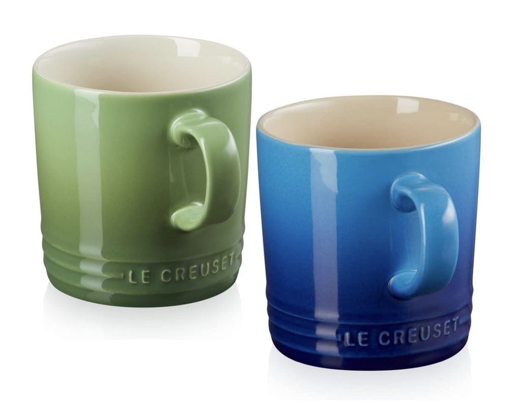 LE CREUSET Stoneware Coffee Mug, 350ml, Azure / Bamboo - Prime Deal