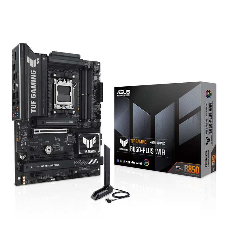 ASUS TUF GAMING B850-PLUS WIFI AMD ATX motherboard, 14+2+1 80A DrMOS power stages, DDR5, PCIe 5.0 Ready, At Checkout Like New Amazon Resale