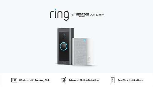 Ring Video Doorbell Wired + Chime by Amazon | Doorbell Security Camera, 1080p HD Video