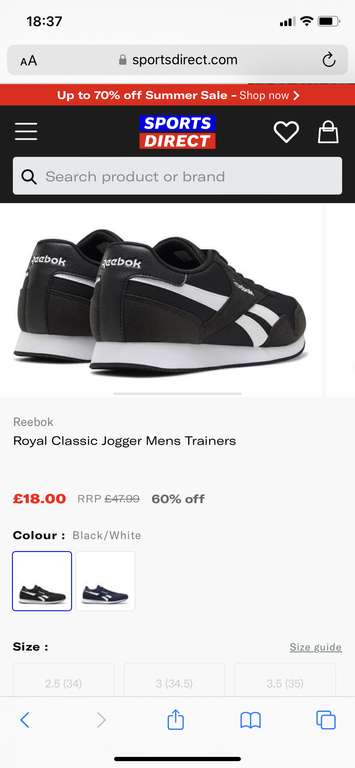 Reebok Royal Classic Jogger Mens Trainers - £18 (+£5 Delivery) @ Sports Direct