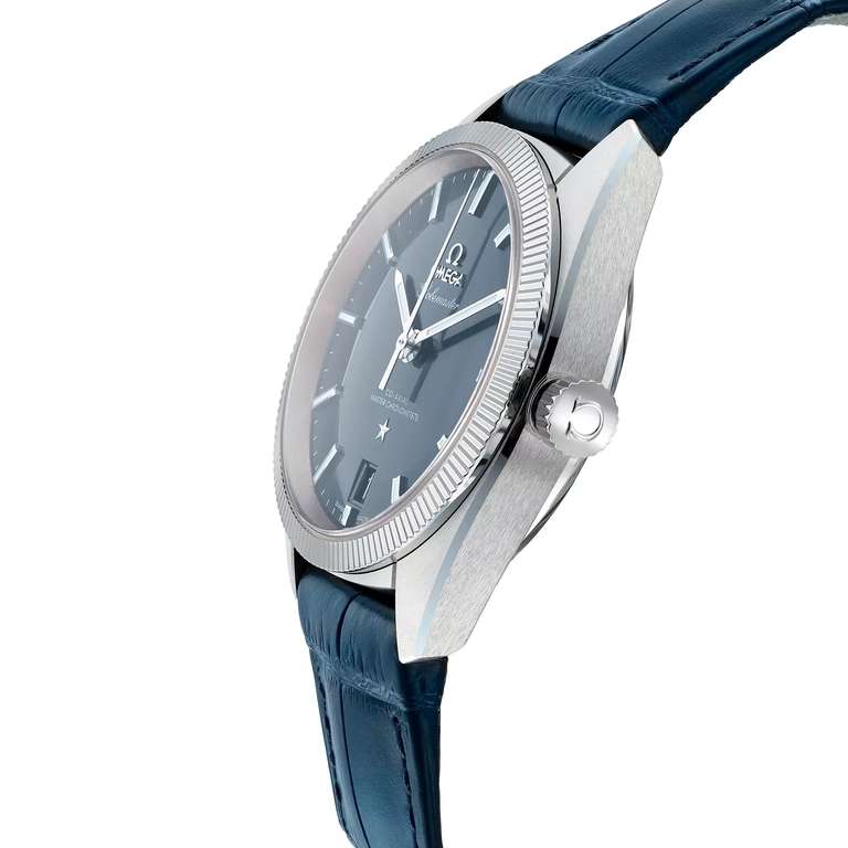 Blue Leather Strap Watch 