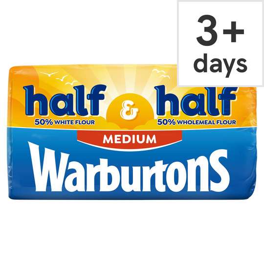 Warburtons Half & Half Medium Sliced Bread Loaf 800g (Clubcard Price)