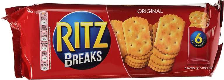 Ritz Breaks Original Crackers, Savoury Biscuits Perfect for Snacking, 190 g £0.95 S&S
