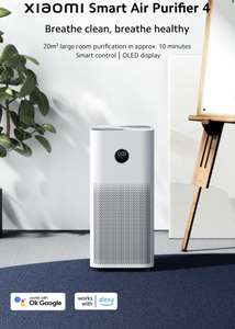 Xiaomi Smart Air Purifier 4/ 20m² large room purification in approx. 10 min/Smart control|OLED display - w/c and auto discount £107.99