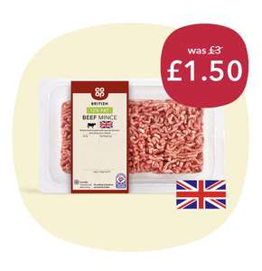 Co-op British Beef Mince 450g only £1.50 (Totum £1.35) Instore or Online @ Co-op