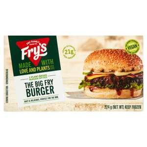 Fry's 2 Plant-Based Vegetarian/Vegan Burger Patties the Big Fry Burger 224g - £1.37 @ Iceland