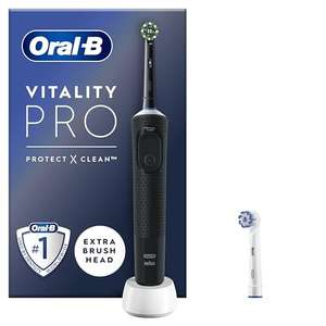 Oral-B Vitality Pro Electric Toothbrushes For Adults, Gifts For Him / Her, 1 Handle, 2 Toothbrush Heads, 3 Brushing Modes