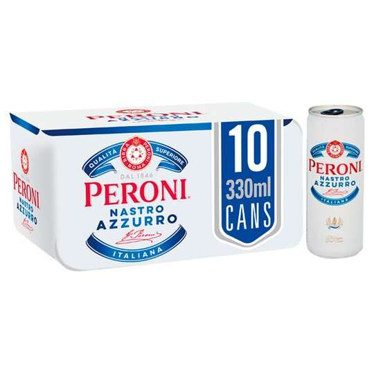 Peroni Nastro Azzurro 10 x 330ml cans £8 at Asda Boston