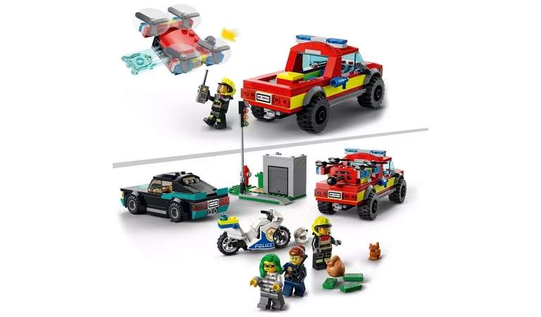 LEGO City Fire Rescue & Police Chase Truck Toy Set 60319 £18 Free Collection @ Argos