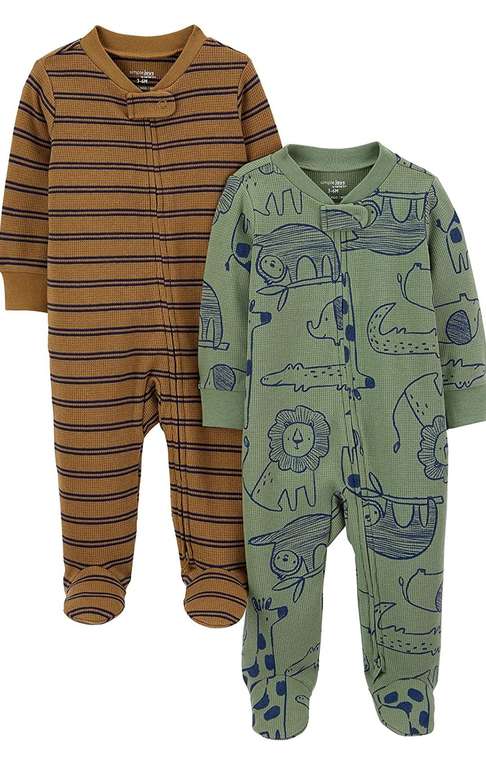 Simple Joys by Carter's Unisex Babies' Cotton Footed Sleep and Play Pack of 2 