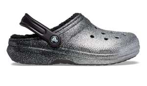 Crocs Classic black / silver glitter with code