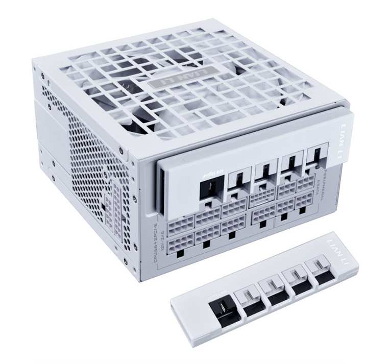 Lian Li RS 1200W Fully Modular 80+ Gold ATX 3.1 White PSU / Power Supply with Hub - 10 Year Warranty