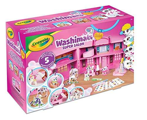 CRAYOLA Washimals Pets - Super Salon Playset Includes Washable Marker Pens, Stickers, Clothes, Perfumes £21.58 @ Amazon