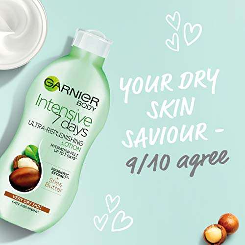 Garnier Intensive 7 Days Shea Butter Body Lotion Dry Skin, with glycerin, 400 ml: £1.50 (£1.43/£1.28 S & S) + 5% Voucher On 1st S&S @ Amazon