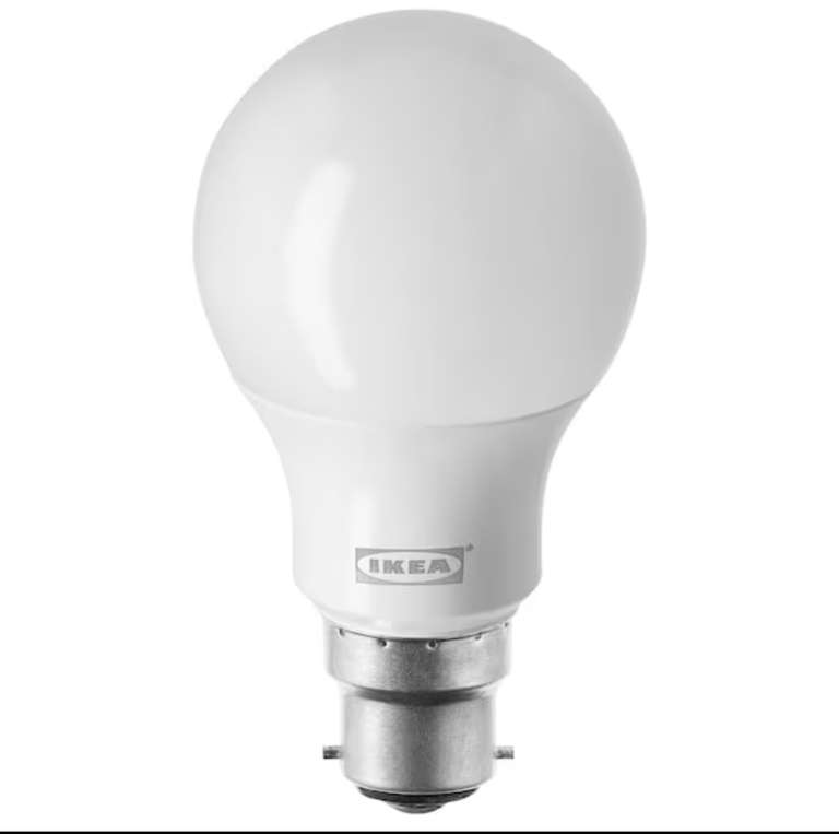 IKEA Ledare LED Bulb B22 806 Lumen Warm Dimming/Globe opal white (Thurrock)