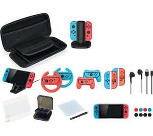 ADX ASWOLKT22 Nintendo Switch OLED 24 in 1 Accessory Kit - Neon Red & Blue - Free C&C