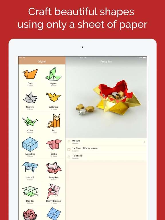 [iPhone/iPad] Origami - Fold & Learn (Make art of paper folding) - PEGI 4 - FREE @ iOS App Store