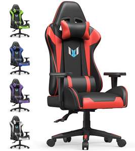 bigzzia Gaming Chair Office Chair,155 Degree PU Leather Ergonomic Office Chair with Lumbar Cushion&Headrest sold & ship by Sagearmona