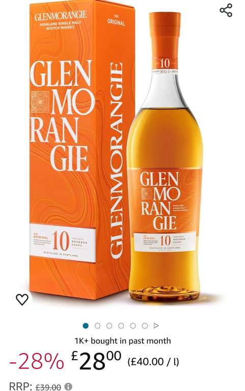 Get a free 50ml sample when purchasing selected alcohol, From £28,Eg Glenmorangie The Original 10 Years Old Single Malt Whisky,70cl