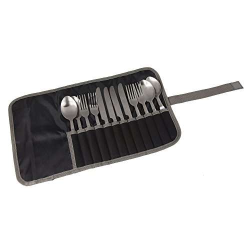 Regatta Cutlery Set - Black/Seal Grey, 4 Persons - £12.38 @ Amazon