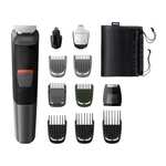 Philips 11-in-1 All-In-One Trimmer, Series 5000 Grooming Kit for Beard, Hair & Body with 11 Attachments, Including Nose Trimmer, MG5730/33