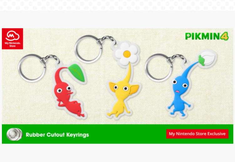 Nintendo Pikmin 4 Rubber Cutout Keyring (Red/Blue/Yellow) Free with 250 Platinum Points